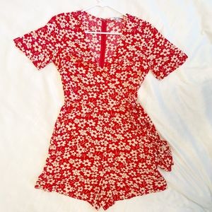 Madewell Floral Daisy Wrap Front Romper Size 0